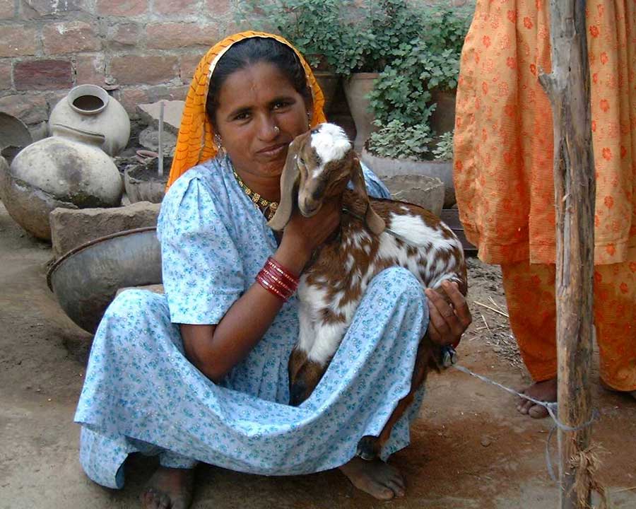 Lady with goat